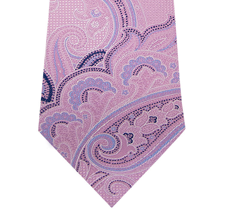 Pink Paisley Silk Tie William Hunt Savile Row