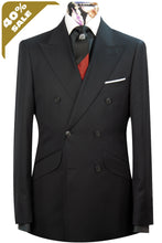 The Roald Black Twill Double Breasted Suit