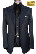 The Anderson Black Blue Cross Pattern Suit