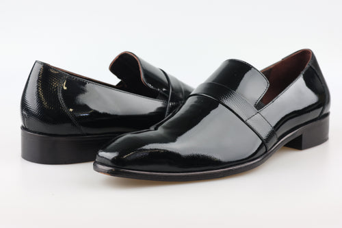 Black Patent Slip-On Lincoln Shoe