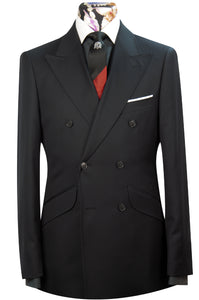 The Roald Black Twill Double Breasted Suit