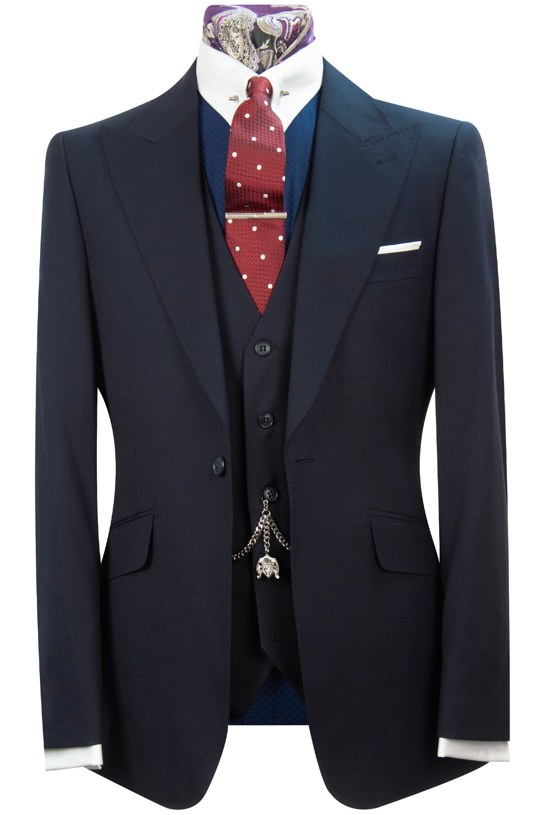 The Follett Navy Herringbone Suit