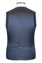 William Hunt Savile Row Navy blue five button waistcoat with navy sateen lining with back buckle fastening.