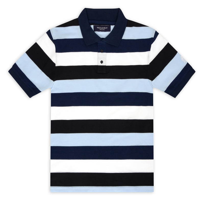 Black and white striped polo best sale