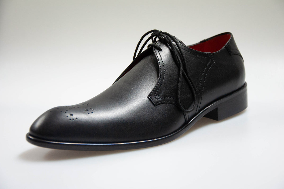 Black Barclay Shoe with Pattern Front – William Hunt Savile Row